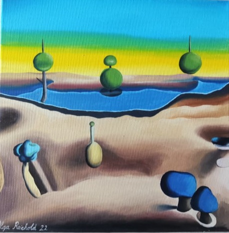 Oase in der Wüste Ölbild Olga Reichold