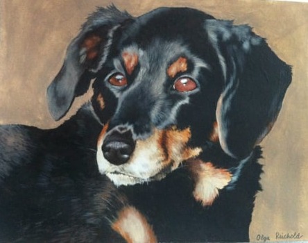 Acryl Hund Portrait Olga Reichold