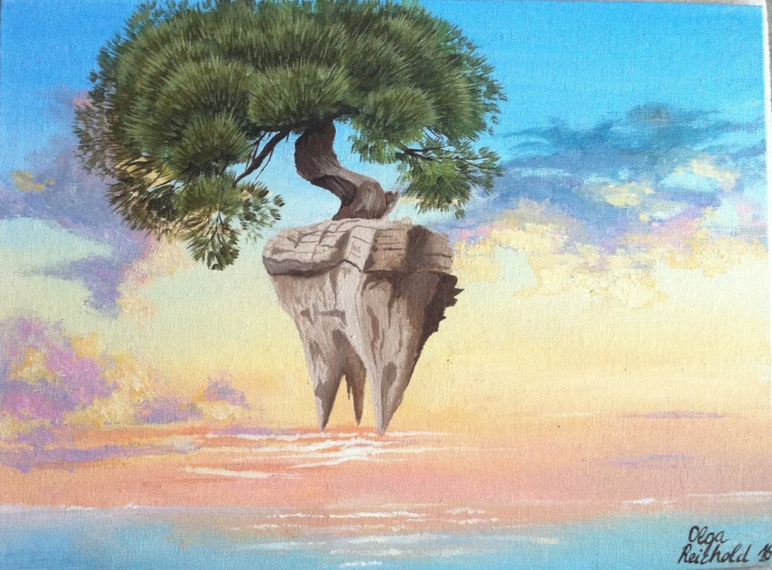 Fantasy Landschaft Ölbild Olga Reichold