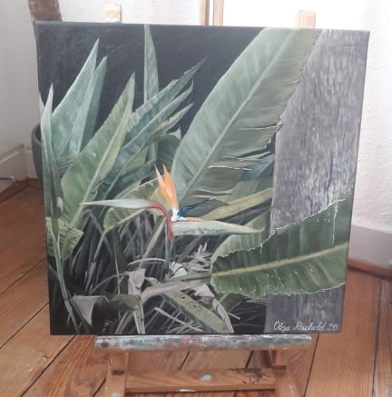 Paradiesvogelblume Ölbild Olga Reichold