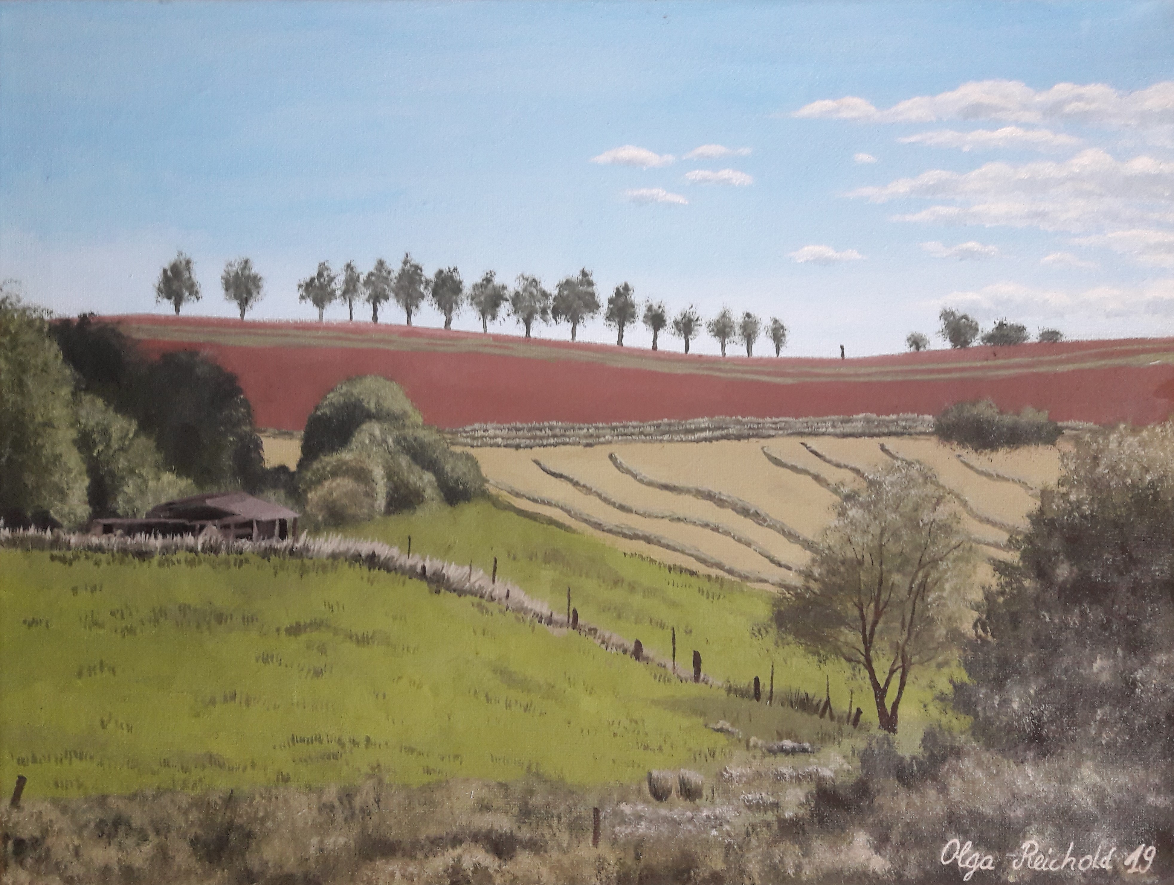 Landschaft Saarland Ölgemälde Olga Reichold