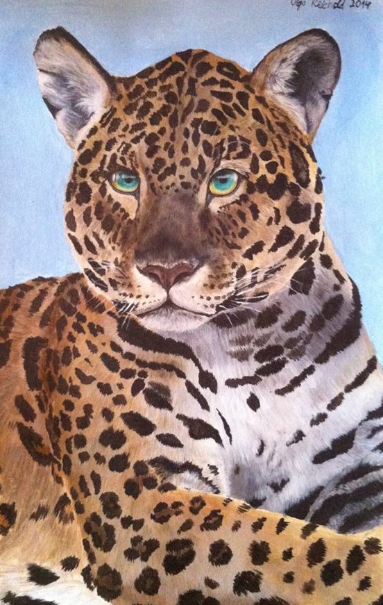 Leopard Acryl Tierportrait Olga Reichold
