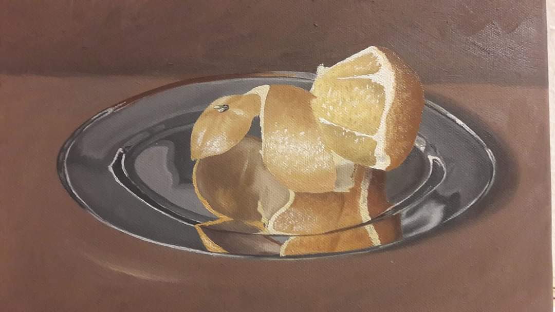 Studie Ölfarben Zitrone Olga Reichold